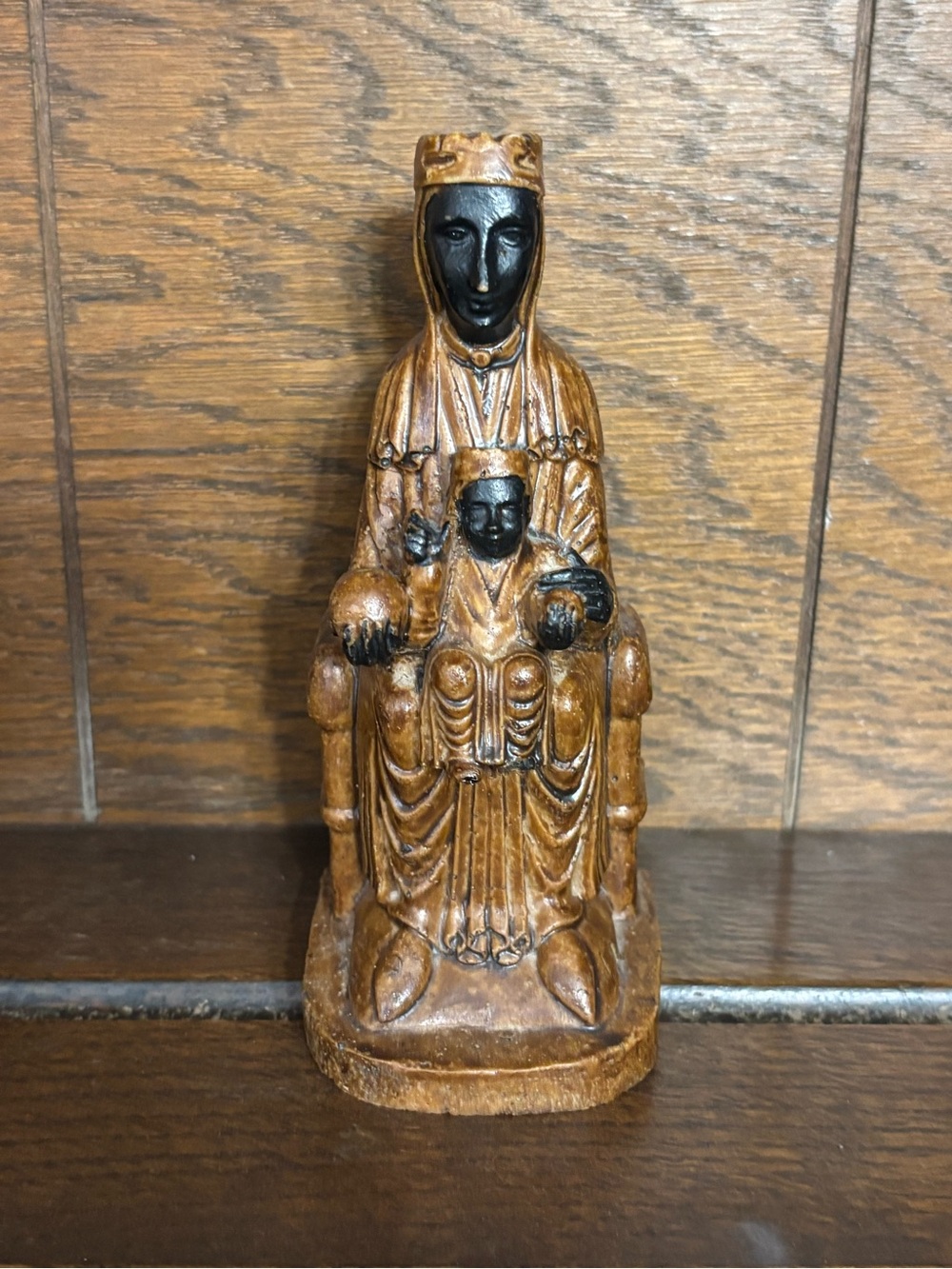 Madonna and Child Figurine – Brown and Black Home Art Statue